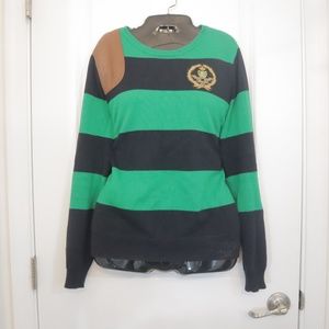 ralph lauren sport sweater green & navy L